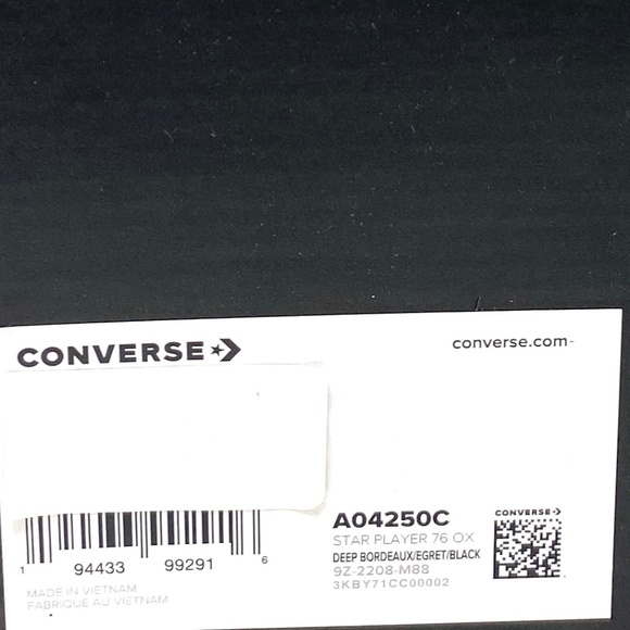 Converse Star Player 76 OX Retro Low Top Canvas Bordo Men Size Sneakers A04250C - Picture 10 of 11